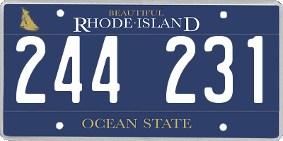 RI license plate 244231