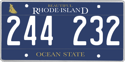 RI license plate 244232