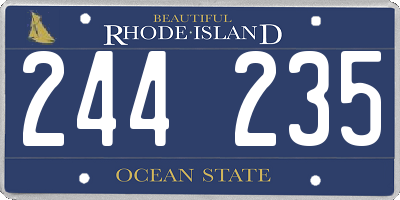 RI license plate 244235