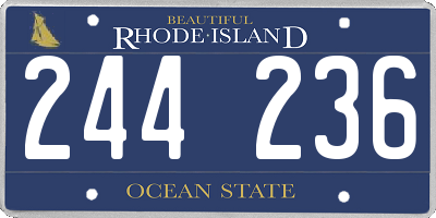 RI license plate 244236