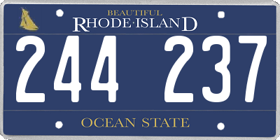 RI license plate 244237