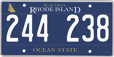 RI license plate 244238