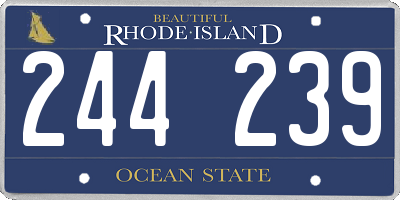 RI license plate 244239