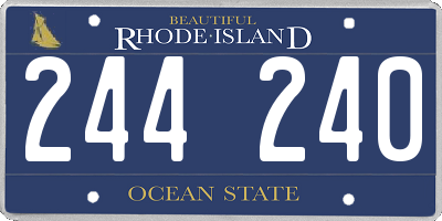 RI license plate 244240