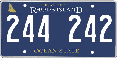 RI license plate 244242