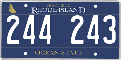 RI license plate 244243
