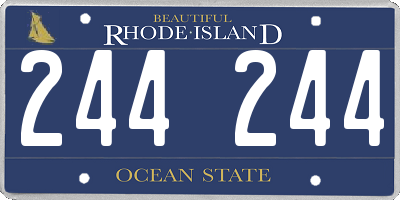 RI license plate 244244