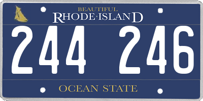 RI license plate 244246