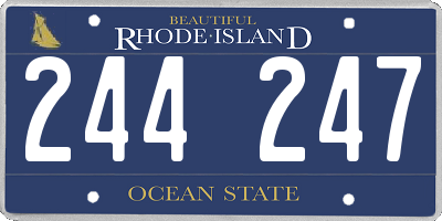 RI license plate 244247