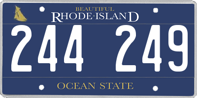 RI license plate 244249