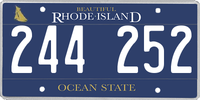 RI license plate 244252