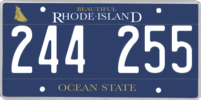 RI license plate 244255