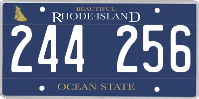 RI license plate 244256