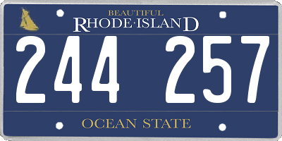 RI license plate 244257