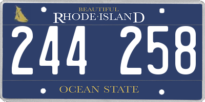 RI license plate 244258