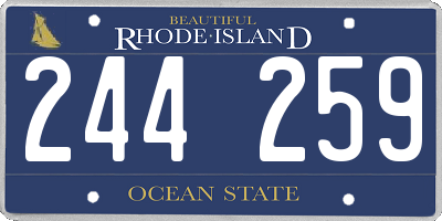 RI license plate 244259