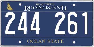 RI license plate 244261
