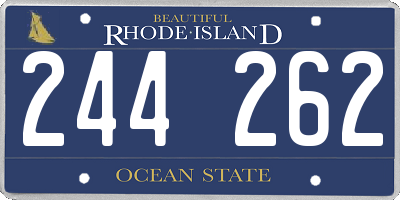 RI license plate 244262