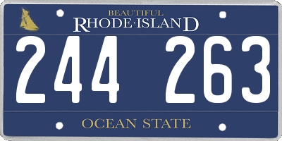 RI license plate 244263