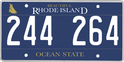 RI license plate 244264