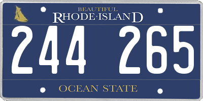RI license plate 244265