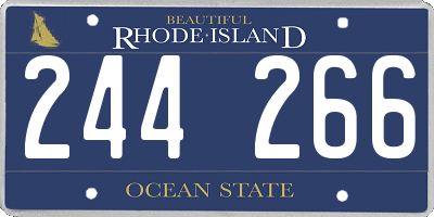 RI license plate 244266