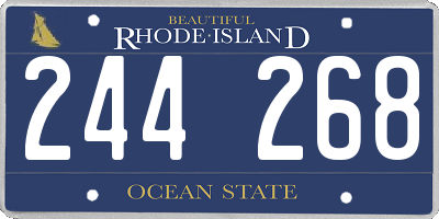 RI license plate 244268