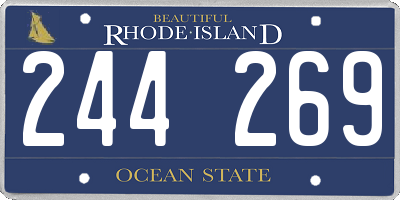 RI license plate 244269