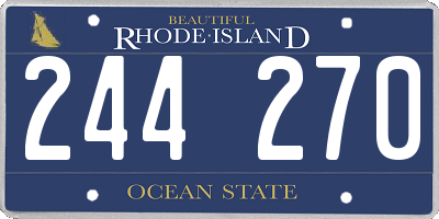 RI license plate 244270
