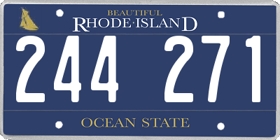 RI license plate 244271