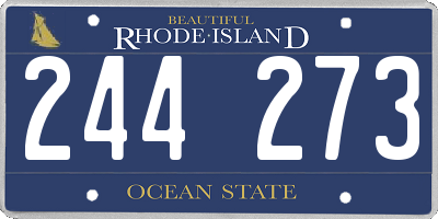 RI license plate 244273