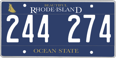 RI license plate 244274