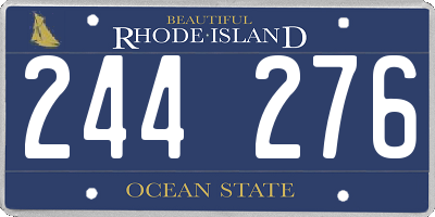 RI license plate 244276