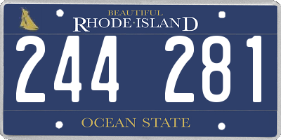 RI license plate 244281