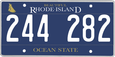 RI license plate 244282