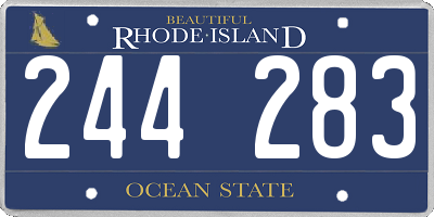 RI license plate 244283