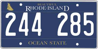 RI license plate 244285
