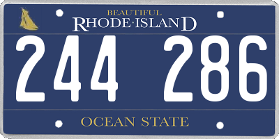 RI license plate 244286