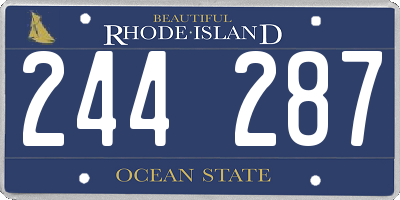 RI license plate 244287