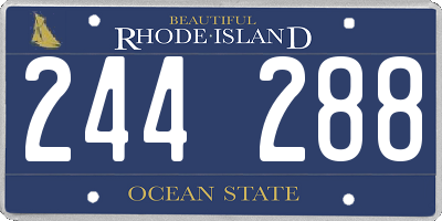 RI license plate 244288