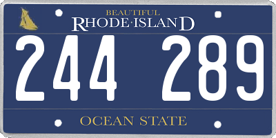 RI license plate 244289