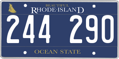 RI license plate 244290