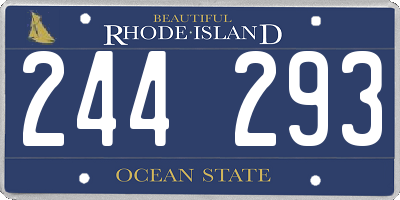 RI license plate 244293