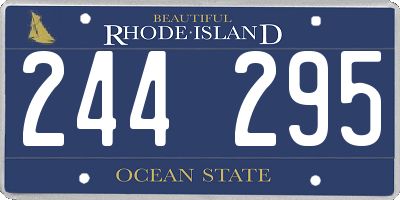 RI license plate 244295