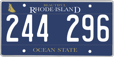 RI license plate 244296