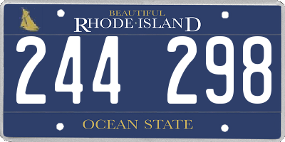 RI license plate 244298