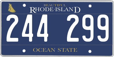 RI license plate 244299
