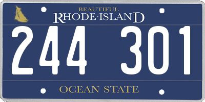 RI license plate 244301