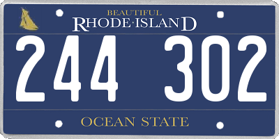 RI license plate 244302