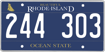 RI license plate 244303